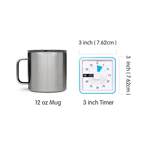 Visual Timer with Protective Case, 60-Minute Countdown Timer for Kids Autism ADHD Classroom Home Office, Countdown Clock for Teaching Work Meeting Time Management, Hungry Blue Fish