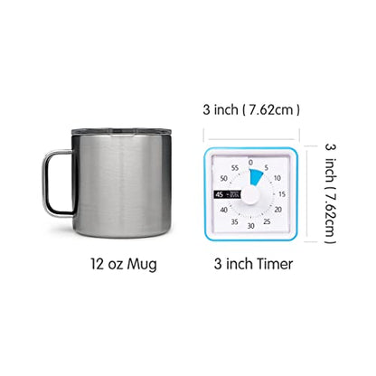 Visual Timer with Protective Case, 60-Minute Countdown Timer for Kids Autism ADHD Classroom Home Office, Countdown Clock for Teaching Work Meeting Time Management, Hungry Blue Fish