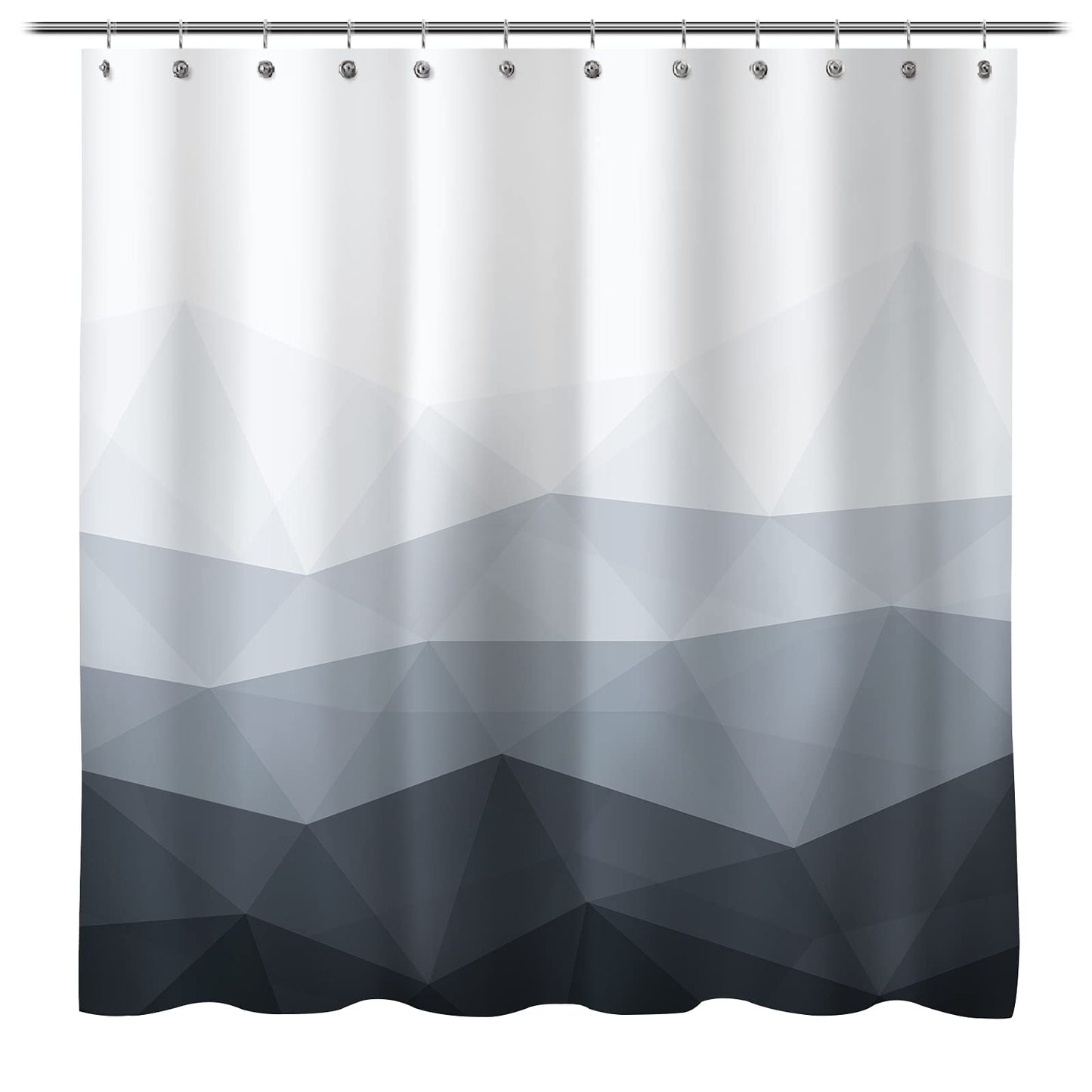 Sunlit Design 36 x 72 Inches Ombre Blue Small Stall Shower Curtain RV Half Size Narrow Bathroom Curtains Contemporary Geometric Fabric Bathroom Decor
