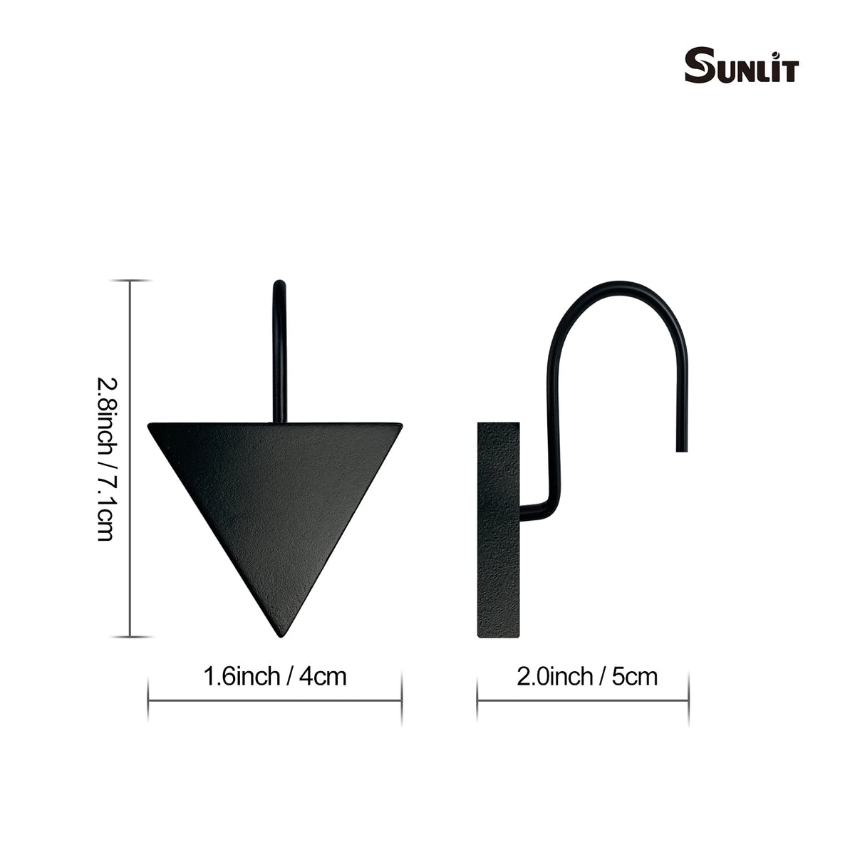 Sunlit Arch Shower Curtain Hooks, Decorative Bathroom Curtain Rings, Green