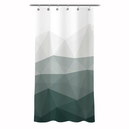 Sunlit Design 36 x 72 Inches Ombre Blue Small Stall Shower Curtain RV Half Size Narrow Bathroom Curtains Contemporary Geometric Fabric Bathroom Decor