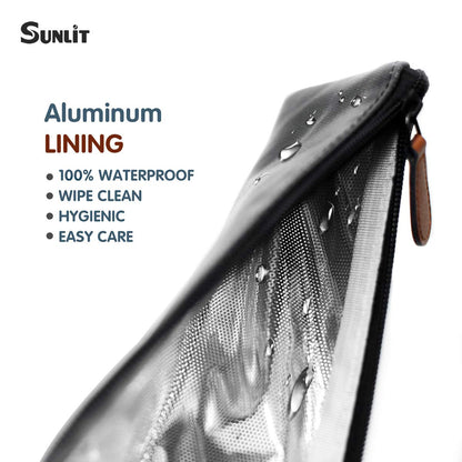 Sunlit 100% Waterproof Wipe Clean Hygienic Carrying Case/Pouch for Reusable Straws - 2 set - For 10.5 inches Straws Silicone or Stainless Steel - Brush/Chopsticks Zipper Bag for Travel