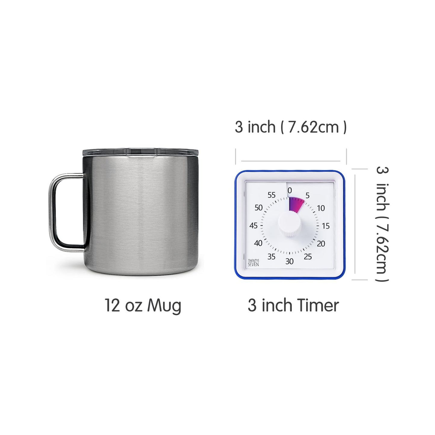 Visual Timer with Protective Case, 60-Minute Countdown Timer for Kids Autism ADHD Classroom Home Office, Countdown Clock for Teaching Work Meeting Time Management, Hungry Blue Fish