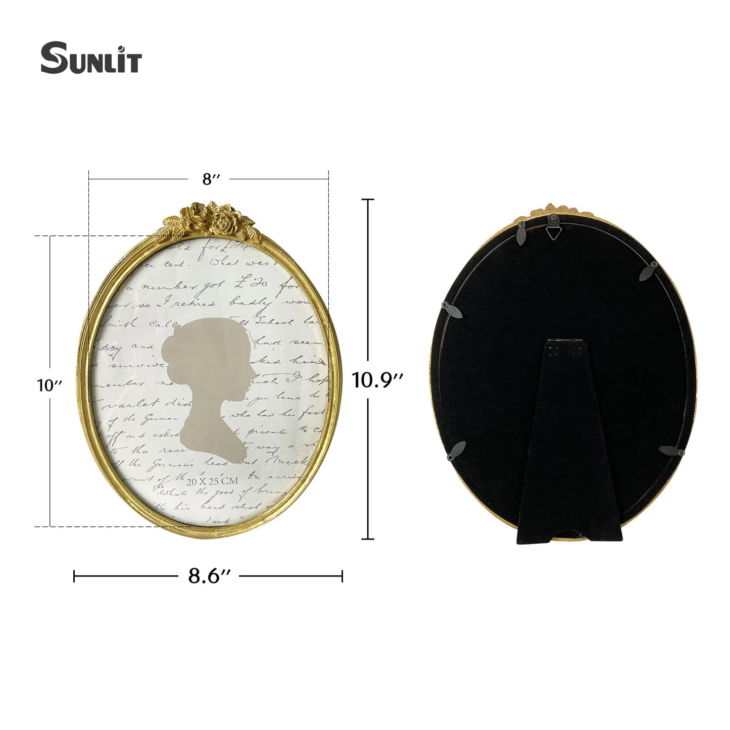 Sunlit Vintage Picture Frame 4x4 Inch, Luxury Antique Photo Frames with Glass Front, Luxury Photo Display, Tabletop Wall Hanging, Gift Ideas, Golden Rose