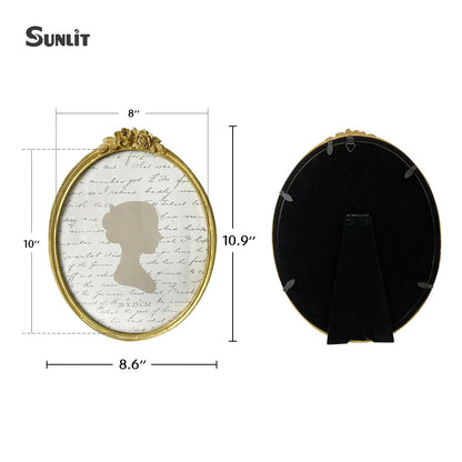 Sunlit Vintage Picture Frame 4x4 Inch, Luxury Antique Photo Frames with Glass Front, Luxury Photo Display, Tabletop Wall Hanging, Gift Ideas, Golden Rose