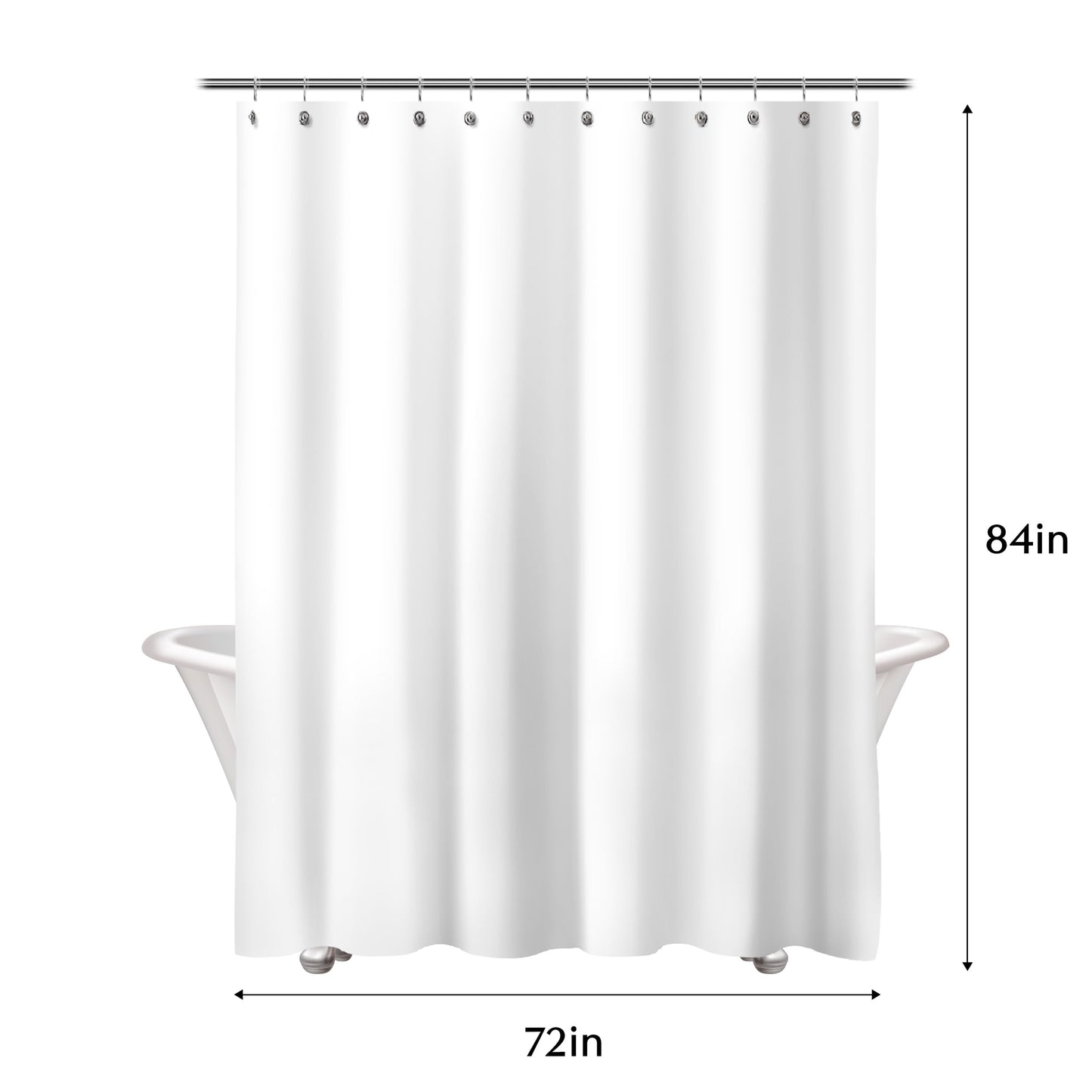 Sunlit Floral Fabric Shower Curtain, Design Simple Style Yellow and Gray Flower Blossoms Shower Curtains for Bathroom Decor with White Background, Machine Washable, 72x72