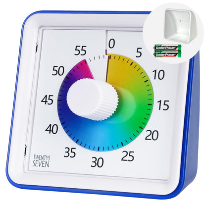 Visual Timer with Protective Case, 60-Minute Countdown Timer for Kids Autism ADHD Classroom Home Office, Countdown Clock for Teaching Work Meeting Time Management, Hungry Blue Fish