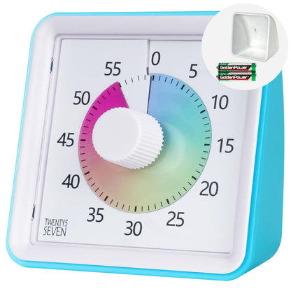 Visual Timer with Protective Case, 60-Minute Countdown Timer for Kids Autism ADHD Classroom Home Office, Countdown Clock for Teaching Work Meeting, Pomodoro Timer for Time Management Education, Purple