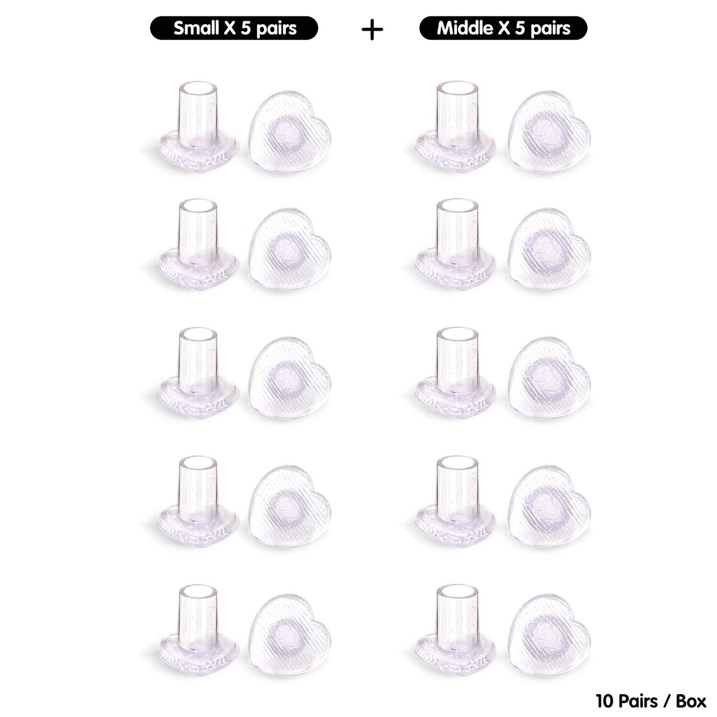 10 Pairs High Heel Protectors, Heart Shaped Glittery Clear Heel Stoppers for Women Shoes, Perfect for Outdoor Graden Party and Weddings, Pink