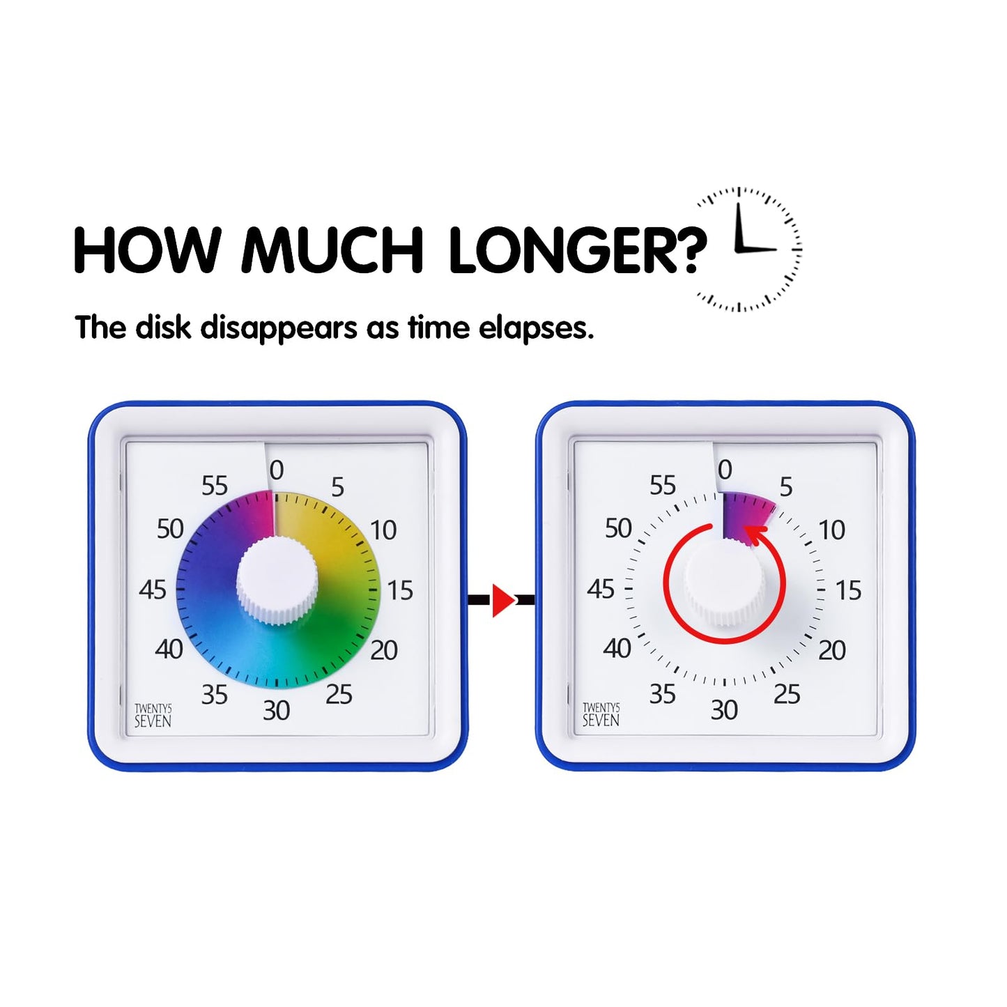 Visual Timer with Protective Case, 60-Minute Countdown Timer for Kids Autism ADHD Classroom Home Office, Countdown Clock for Teaching Work Meeting Time Management, Hungry Blue Fish