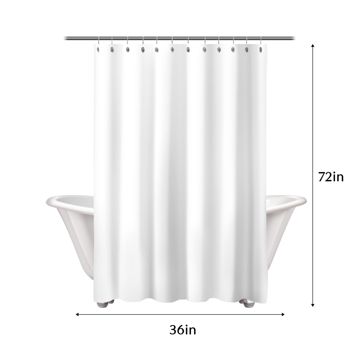 Sunlit Floral Fabric Shower Curtain, Design Simple Style Yellow and Gray Flower Blossoms Shower Curtains for Bathroom Decor with White Background, Machine Washable, 72x72