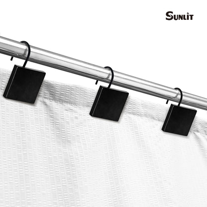 Sunlit Arch Shower Curtain Hooks, Decorative Bathroom Curtain Rings, Green