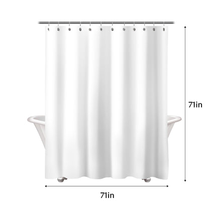 Sunlit Sunset Ombre Striped Shower Curtain, Blue and Orange Textured Slubbed Fabric Shower Curtain for Bathroom Decoration, Gradient Stripe Bathroom Curtain, 72x72