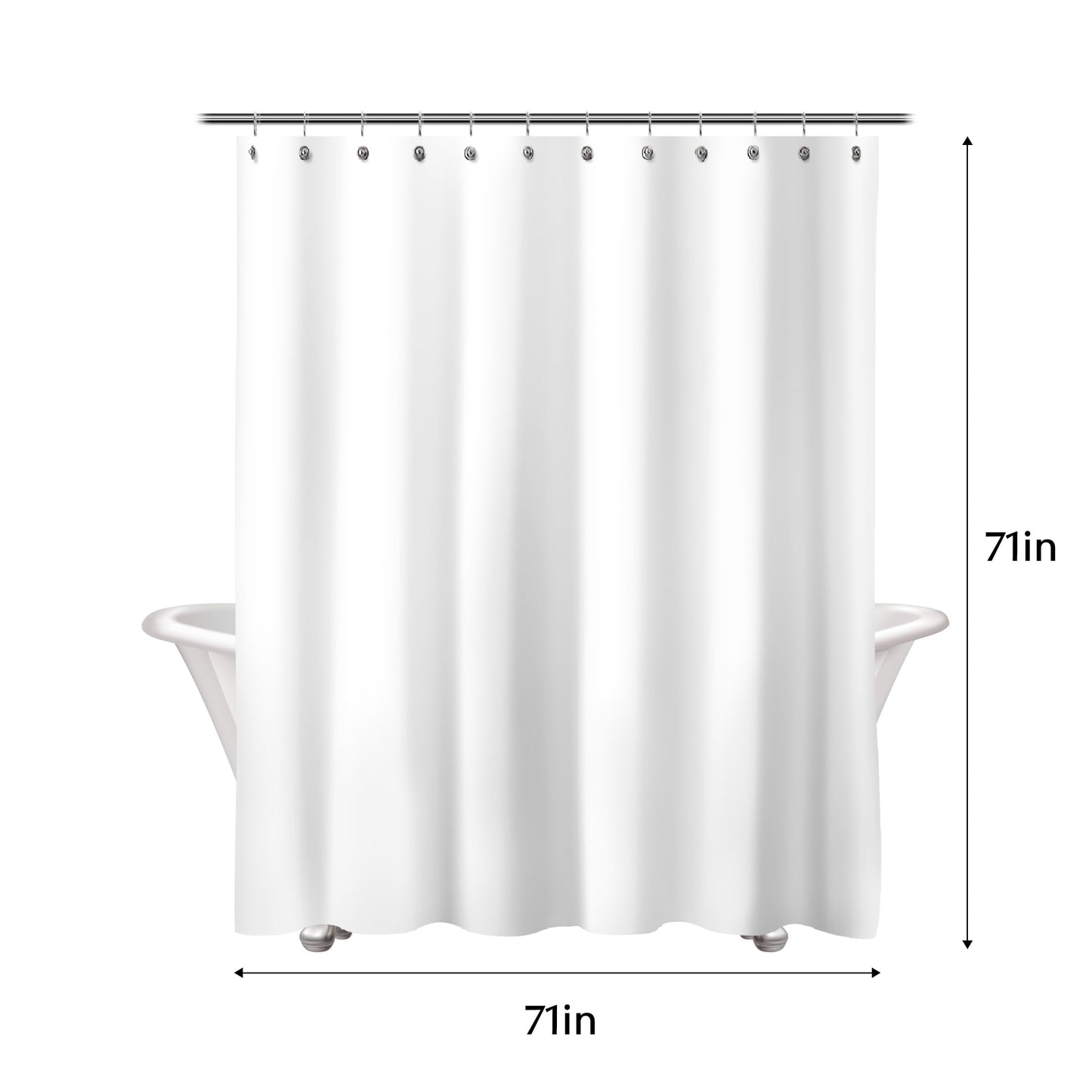 Sunlit Sunset Ombre Striped Shower Curtain, Blue and Orange Textured Slubbed Fabric Shower Curtain for Bathroom Decoration, Gradient Stripe Bathroom Curtain, 72x72