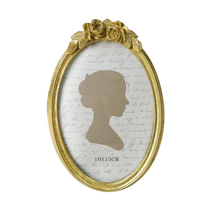 Sunlit Vintage Picture Frame 4x4 Inch, Luxury Antique Photo Frames with Glass Front, Luxury Photo Display, Tabletop Wall Hanging, Gift Ideas, Golden Rose