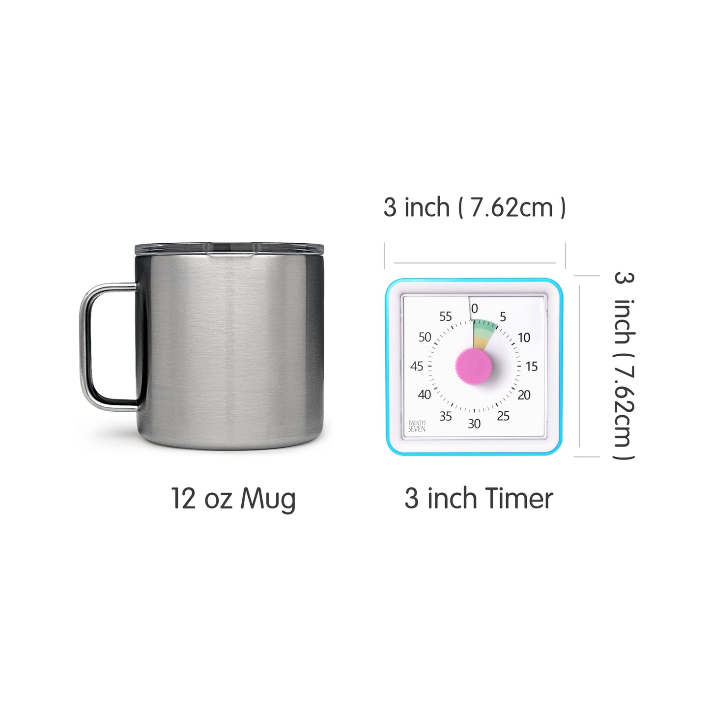 Visual Timer with Protective Case, 60-Minute Countdown Timer for Kids Autism ADHD Classroom Home Office, Countdown Clock for Teaching Work Meeting Time Management, Hungry Blue Fish