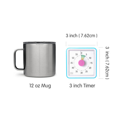 Visual Timer with Protective Case, 60-Minute Countdown Timer for Kids Autism ADHD Classroom Home Office, Countdown Clock for Teaching Work Meeting Time Management, Hungry Blue Fish