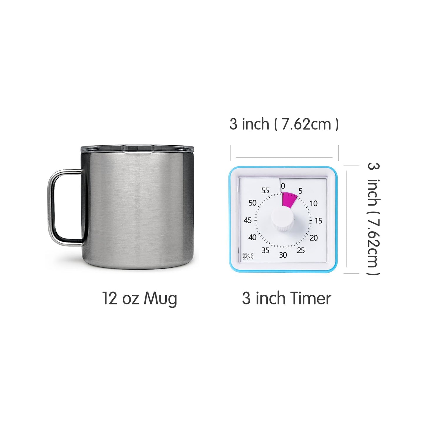 Visual Timer with Protective Case, 60-Minute Countdown Timer for Kids Autism ADHD Classroom Home Office, Countdown Clock for Teaching Work Meeting Time Management, Hungry Blue Fish