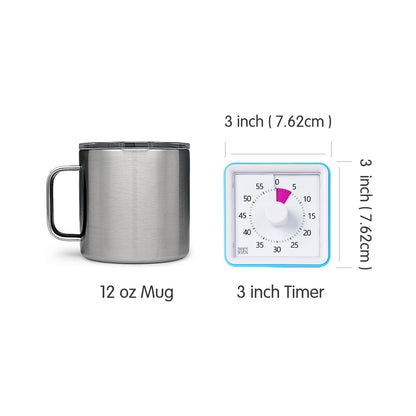 Visual Timer with Protective Case, 60-Minute Countdown Timer for Kids Autism ADHD Classroom Home Office, Countdown Clock for Teaching Work Meeting Time Management, Hungry Blue Fish