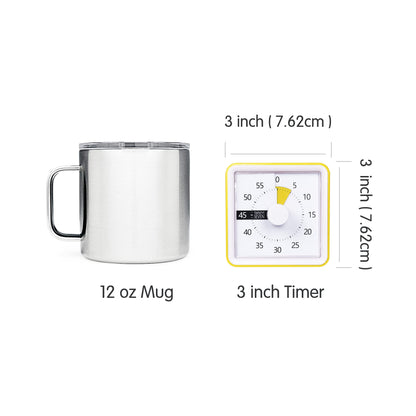 Visual Timer with Protective Case, 60-Minute Countdown Timer for Kids Autism ADHD Classroom Home Office, Countdown Clock for Teaching Work Meeting Time Management, Hungry Blue Fish