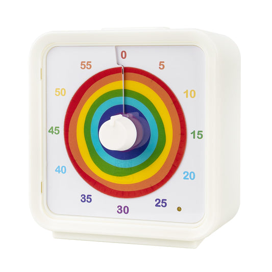 TWENTY5 SEVEN Countdown Timer, 60 Minute 1 Hour Silent Visual Timer, Magnetic Classroom Teaching Tool Office Meeting, Countdown Clock for Kids Time Management, Concentric Rainbow