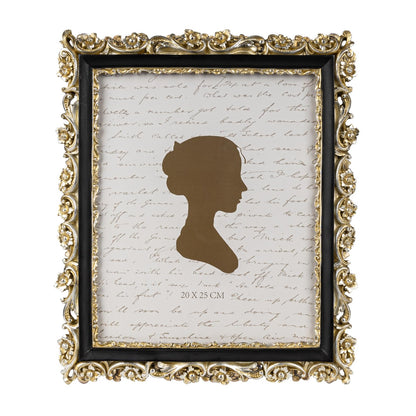 Sunlit Vintage Picture Frame 4x6 Inch, Luxury Antique Photo Frames with Glass Front, Photo Display, Tabletop Wall Hanging, Gift Ideas, Retro Blue and Gold