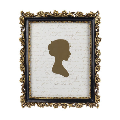 Sunlit Vintage Picture Frame 4x6 Inch, Luxury Antique Photo Frames with Glass Front, Photo Display, Tabletop Wall Hanging, Gift Ideas, Retro Blue and Gold