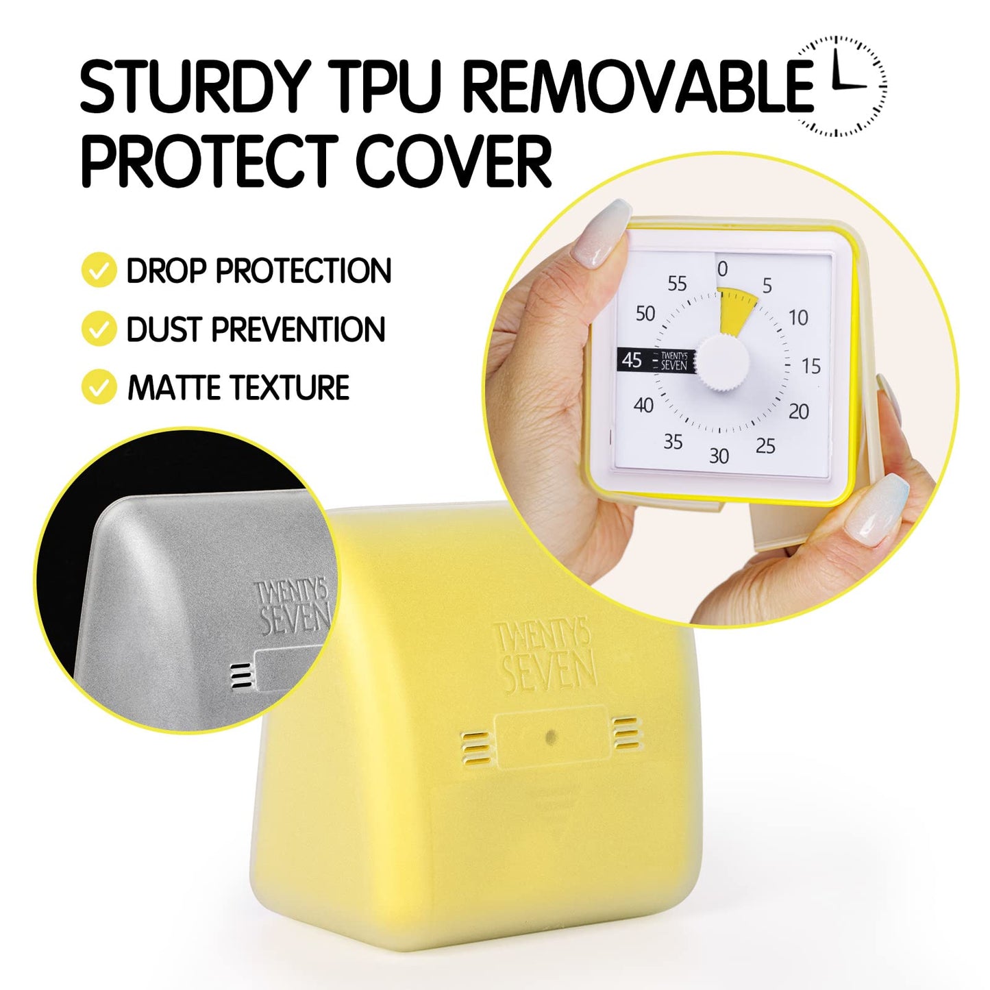 Visual Timer with Protective Case, 60-Minute Countdown Timer for Kids Autism ADHD Classroom Home Office, Countdown Clock for Teaching Work Meeting Time Management, Hungry Blue Fish