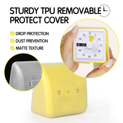 Visual Timer with Protective Case, 60-Minute Countdown Timer for Kids Autism ADHD Classroom Home Office, Countdown Clock for Teaching Work Meeting Time Management, Hungry Blue Fish