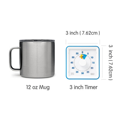 Visual Timer with Protective Case, 60-Minute Countdown Timer for Kids Autism ADHD Classroom Home Office, Countdown Clock for Teaching Work Meeting Time Management, Hungry Blue Fish