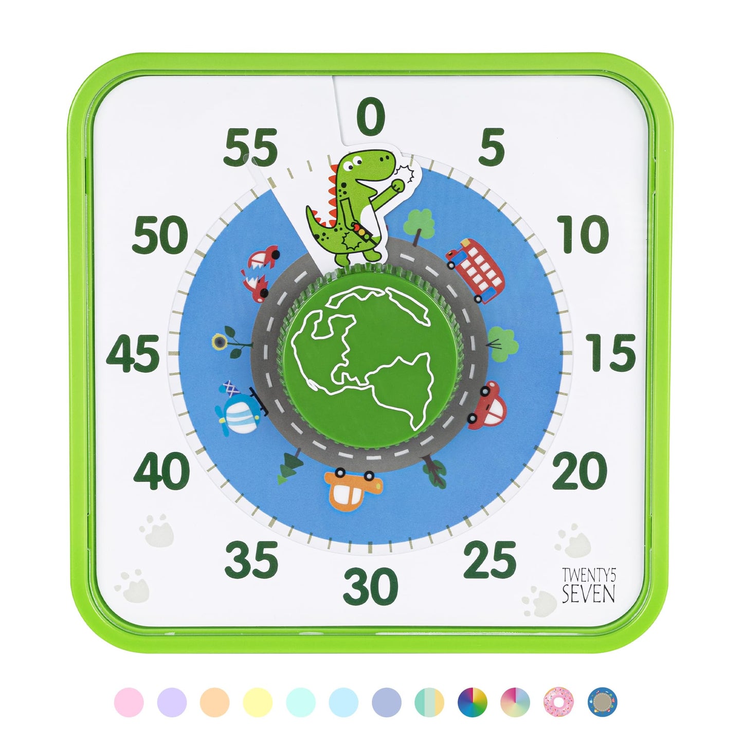 TWENTY5 SEVEN Countdown Timer 7.5 inch; 60 Minute 1 Hour Visual Timer – Classroom Teaching Tool Office Meeting, Mechanical Countdown Clock for Kids Exam Time Management Magnetic, Sky Blue