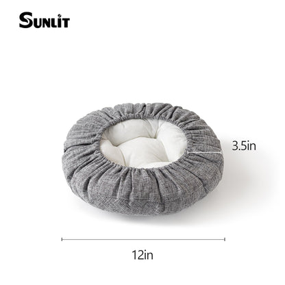 Sunlit Bar Stool Covers - Set of 2 Round Bar Stool Seat Covers, Soft and Cushioned Bar Chair Covers, Easy to Install and Wash, Cover Only, 12 Inch Diameter, Light Gray