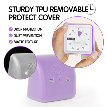 Visual Timer with Protective Case, 60-Minute Countdown Timer for Kids Autism ADHD Classroom Home Office, Countdown Clock for Teaching Work Meeting Time Management, Hungry Blue Fish