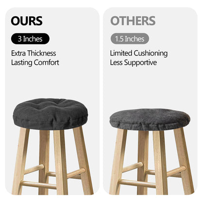 Sunlit Bar Stool Covers - Set of 2 Round Bar Stool Seat Covers, Soft and Cushioned Bar Chair Covers, Easy to Install and Wash, Cover Only, 12 Inch Diameter, Gray