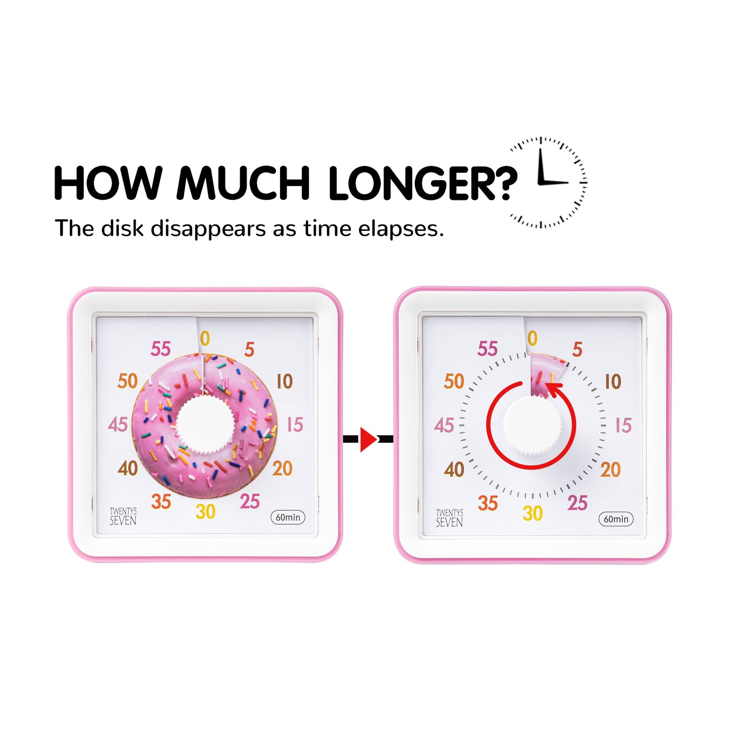 Visual Timer with Protective Case, 60-Minute Countdown Timer for Kids Autism ADHD Classroom Home Office, Countdown Clock for Teaching Work Meeting, Pomodoro Timer for Time Management Education, Purple