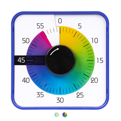 TWENTY5 SEVEN 6-Inch Visual Timer, Battery-Free 60-Minute Countdown Clock