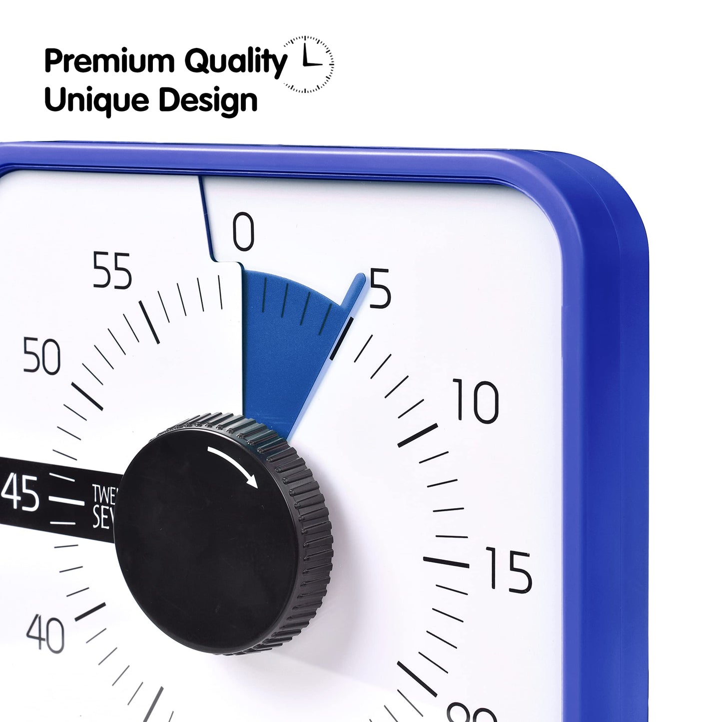 TWENTY5 SEVEN Countdown Timer 7.5 inch; 60 Minute 1 Hour Visual Timer – Classroom Teaching Tool Office Meeting, Mechanical Countdown Clock for Kids Exam Time Management Magnetic, Sky Blue