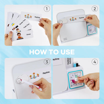 TWENTY5 SEVEN Visual Schedule for Kids, Autism Sensory Products for Classroom Home, Autism Learning Material Set for Autistic Children, Visual Sensory Toys for Boys and Girls, Pastel Rainbow