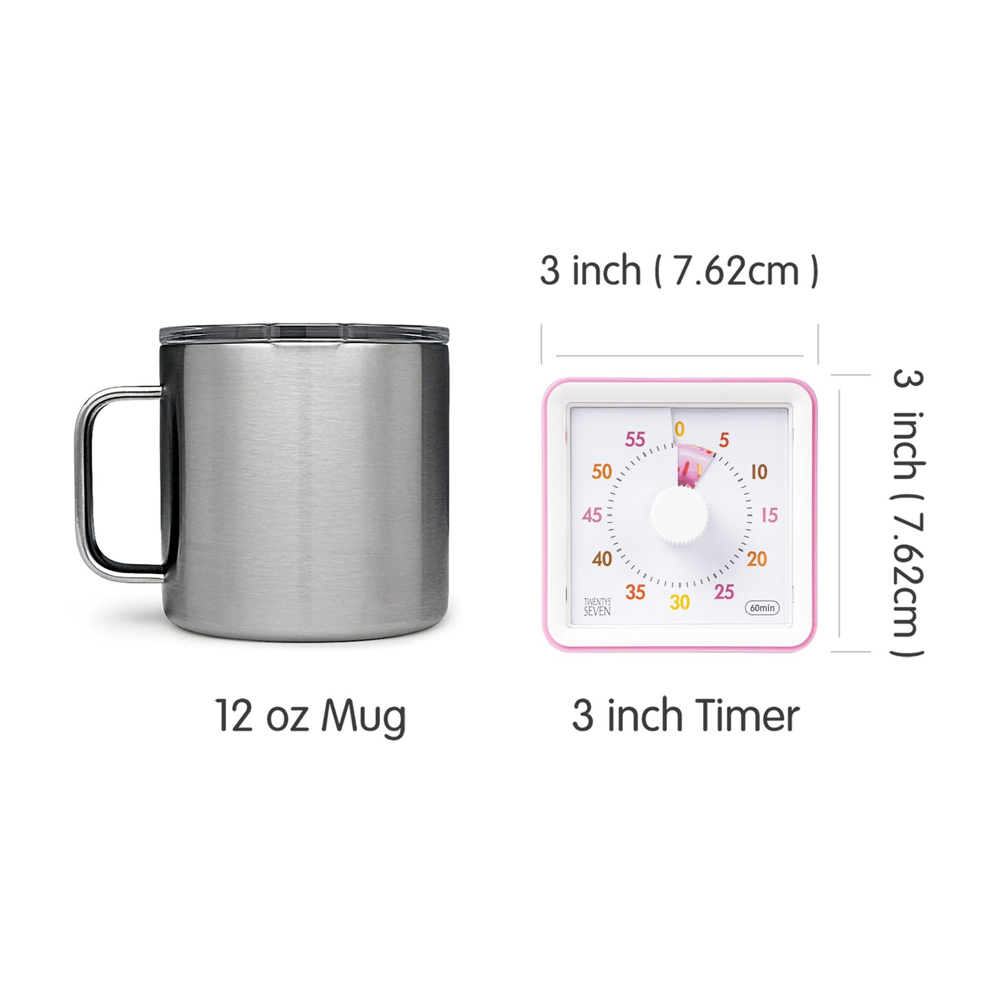 Visual Timer with Protective Case, 60-Minute Countdown Timer for Kids Autism ADHD Classroom Home Office, Countdown Clock for Teaching Work Meeting Time Management, Hungry Blue Fish