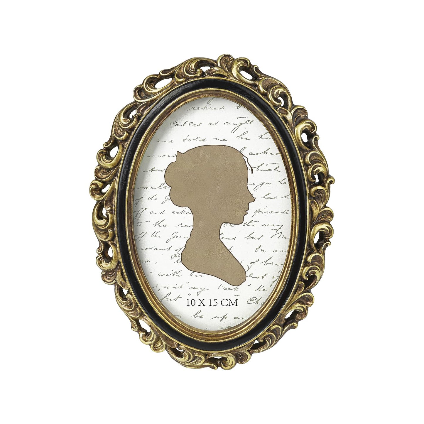 Sunlit Vintage Picture Frame 4x6 Inch, Oval Antique Photo Frames with Glass Front, Luxury Photo Display, Tabletop Wall Hanging, Gift Ideas, Golden Brown