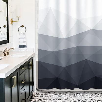 Sunlit Designer Popular Shower Curtain, Ombre Blue Fabric Contemporary Shower Curtains for Bathroom Décor