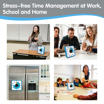 TWENTY5 SEVEN Countdown Timer 7.5 inch; 60 Minute 1 Hour Visual Timer – Classroom Teaching Tool Office Meeting, Mechanical Countdown Clock for Kids Exam Time Management Magnetic, Sky Blue