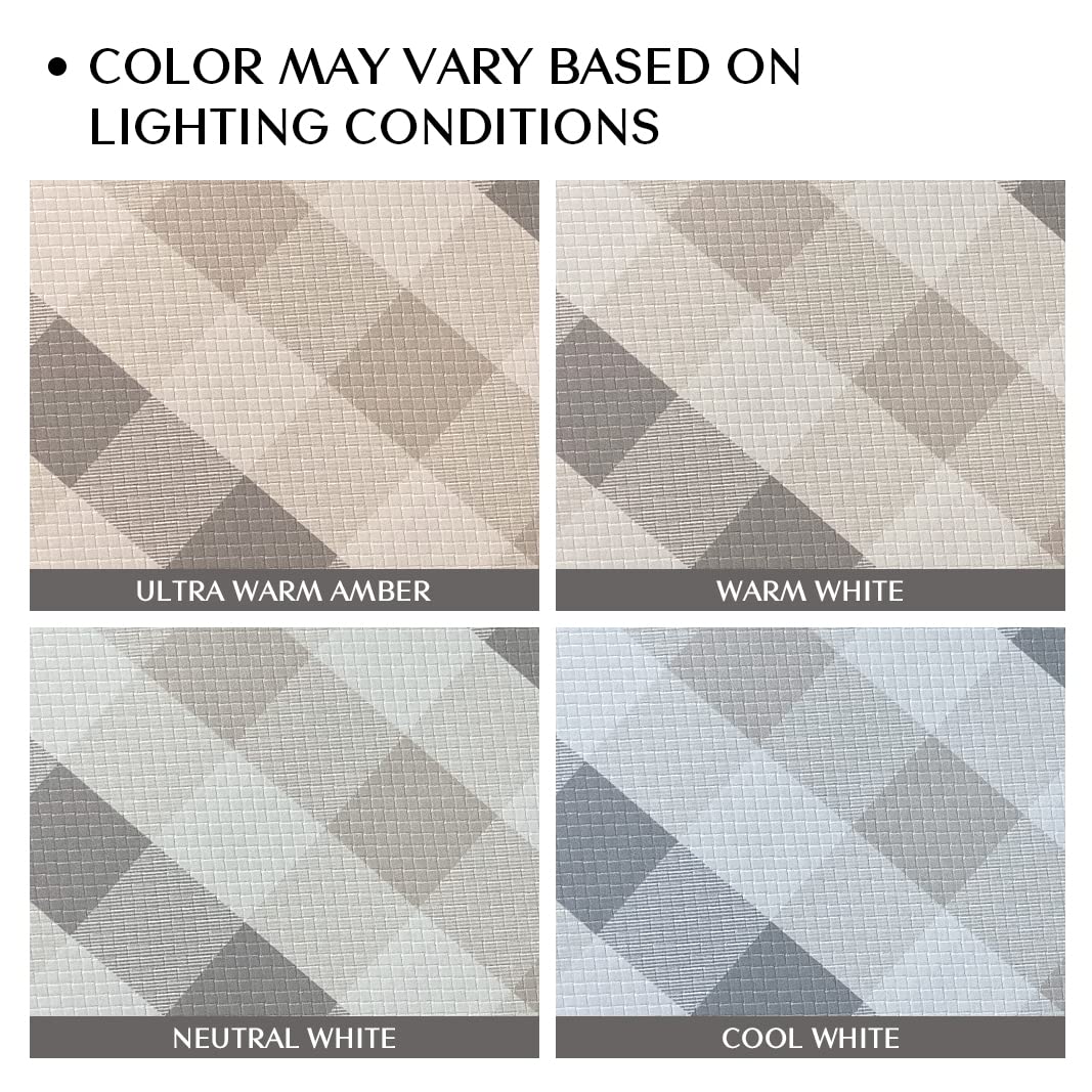 Sunlit Set of 2 Anti Fatigue Kitchen Floor Mat, Non Slip Waterproof Comfort Standing Mat, 0.4 Inch Thick Cushioned Farmhouse Kitchen Rug Runner, White Red Buffalo Check (17"x28"&17"x47")