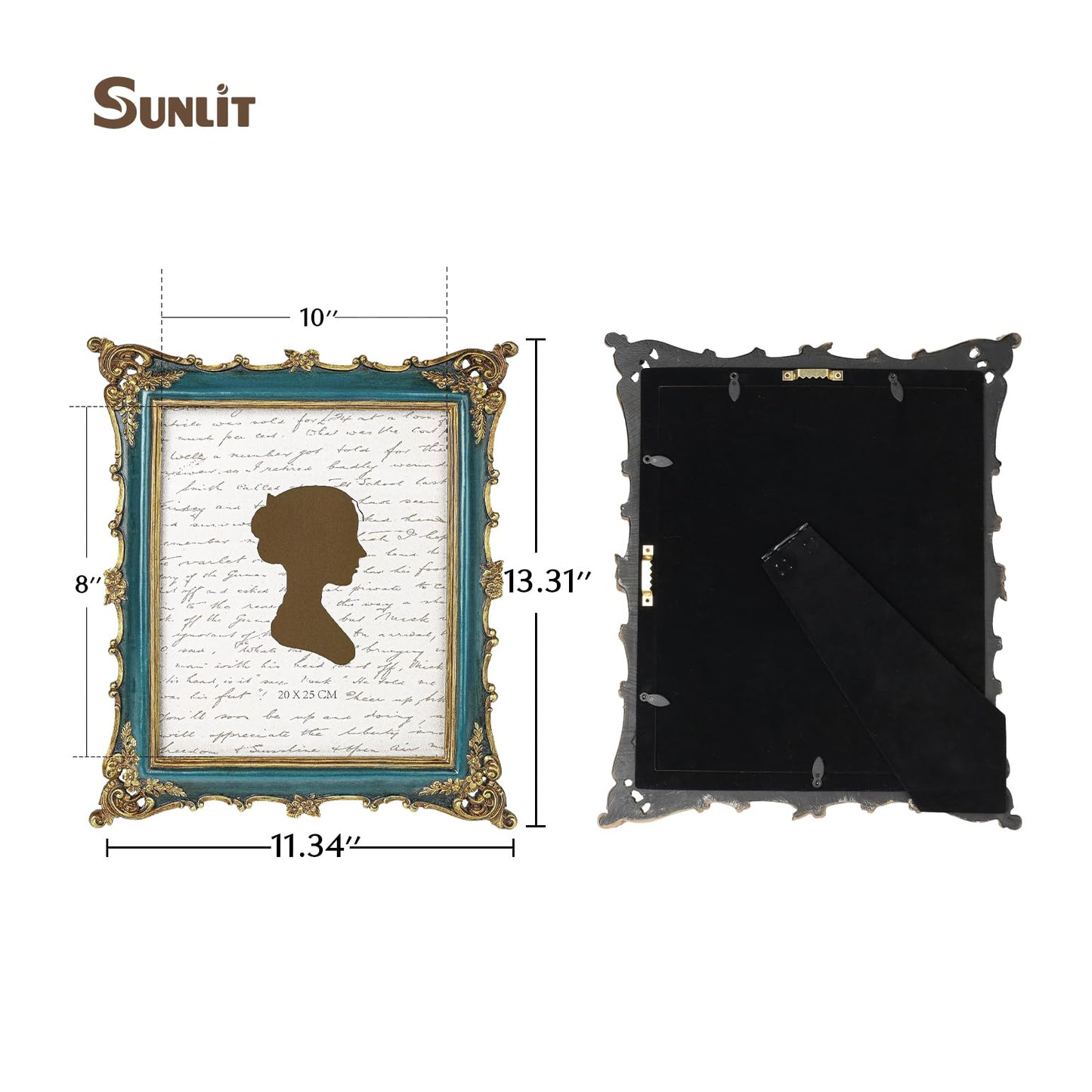 Sunlit Vintage Picture Frame 4x4 Inch, Luxury Antique Square Photo Frames with Glass Front, Photo Display, Tabletop Wall Hanging, Gift Ideas, Bronze Gold