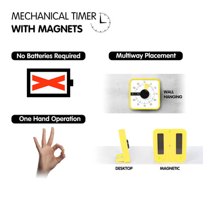 TWENTY5 SEVEN Countdown Timer 7.5 inch; 60 Minute 1 Hour Visual Timer – Classroom Teaching Tool Office Meeting, Mechanical Countdown Clock for Kids Exam Time Management Magnetic, Sky Blue