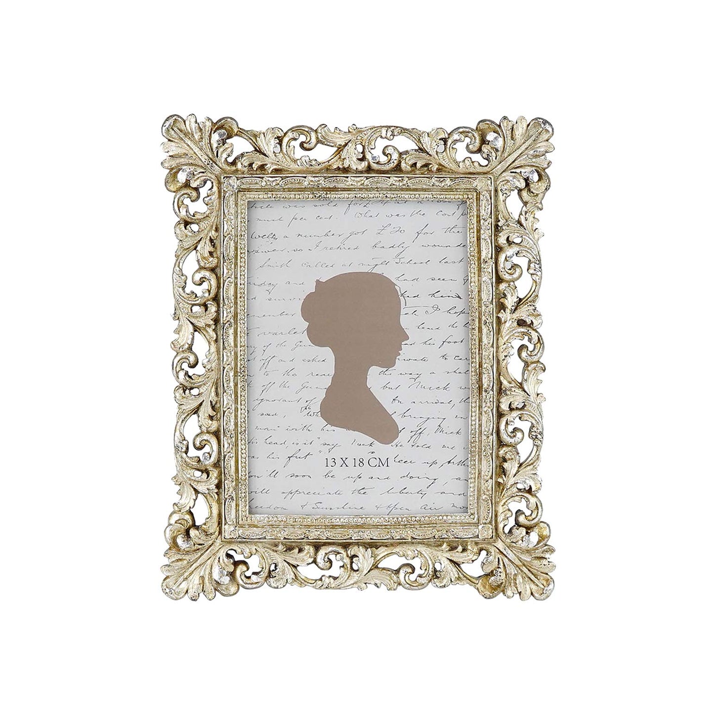 Sunlit Vintage Picture Frame 4x4 Inch, Luxury Antique Square Photo Frames with Glass Front, Photo Display, Tabletop Wall Hanging, Gift Ideas, Antique Gold Silver