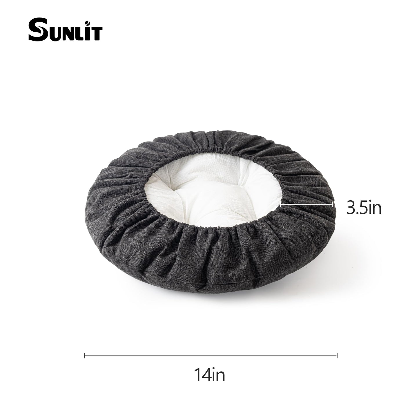 Sunlit Bar Stool Covers - Set of 2 Round Bar Stool Seat Covers, Soft and Cushioned Bar Chair Covers, Easy to Install and Wash, Cover Only, 12 Inch Diameter, Light Gray