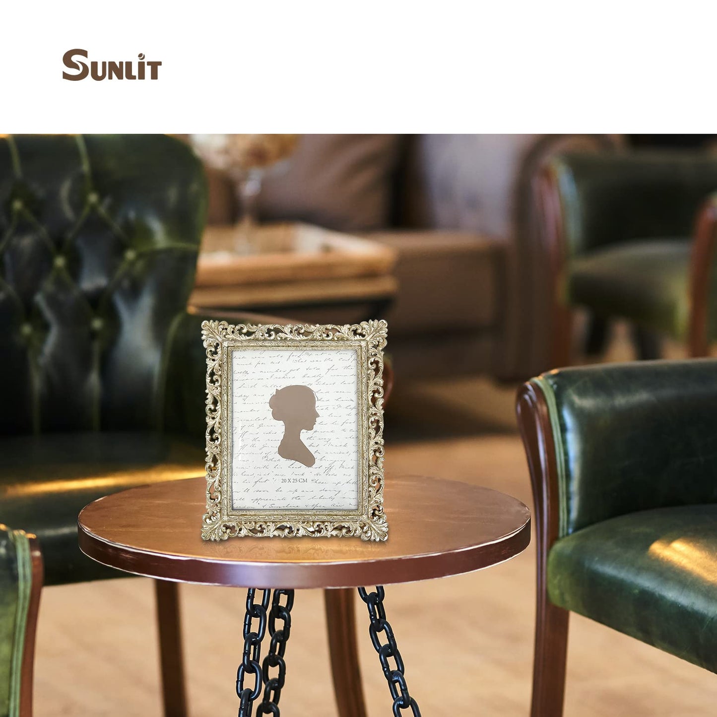 Sunlit Vintage Picture Frame 4x4 Inch, Luxury Antique Square Photo Frames with Glass Front, Photo Display, Tabletop Wall Hanging, Gift Ideas, Antique Gold Silver