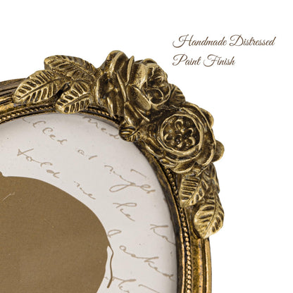 Sunlit Vintage Picture Frame 4x4 Inch, Luxury Antique Photo Frames with Glass Front, Luxury Photo Display, Tabletop Wall Hanging, Gift Ideas, Golden Rose