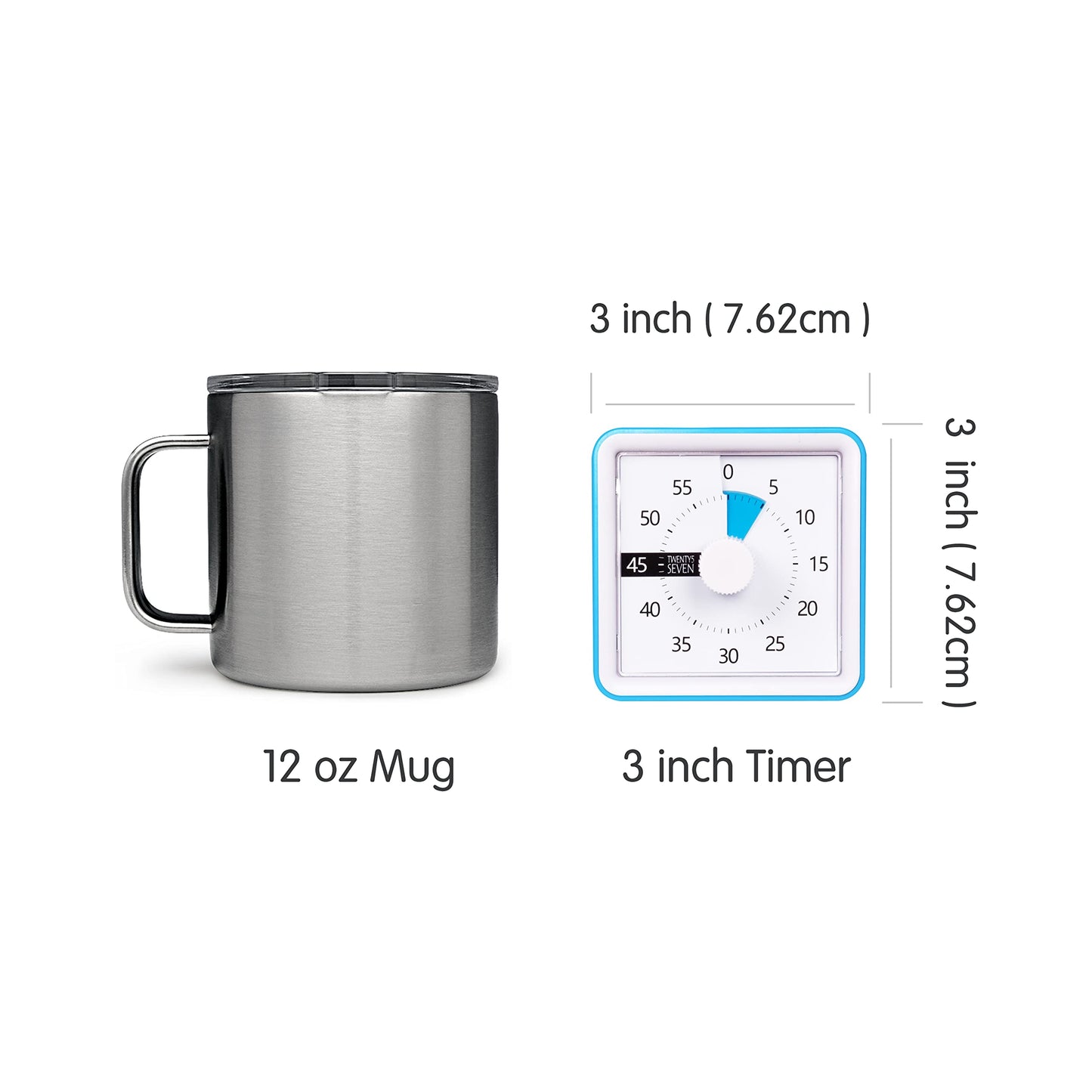 Visual Timer with Protective Case, 60-Minute Countdown Timer for Kids Autism ADHD Classroom Home Office, Countdown Clock for Teaching Work Meeting Time Management, Hungry Blue Fish